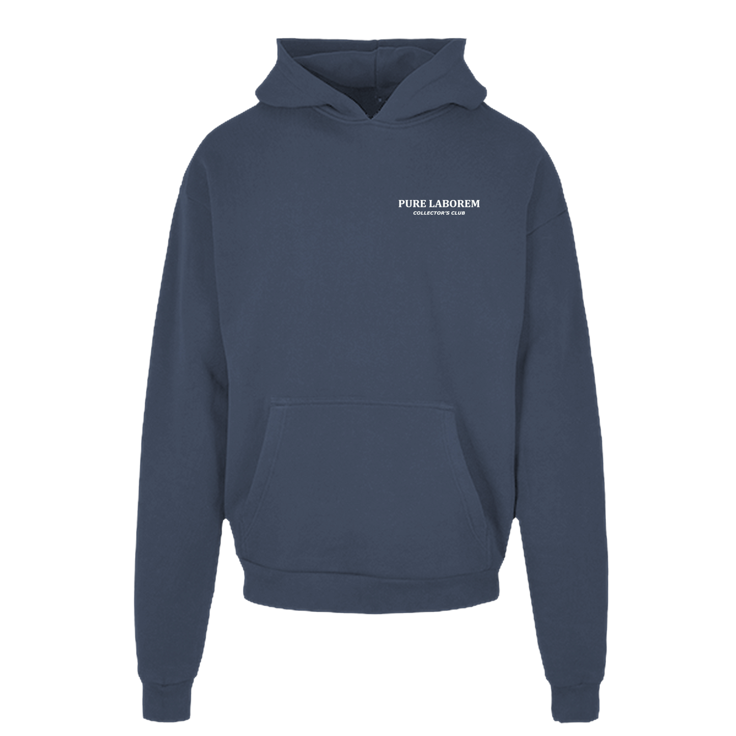 Collector Hoodie - White on Vintage Blue