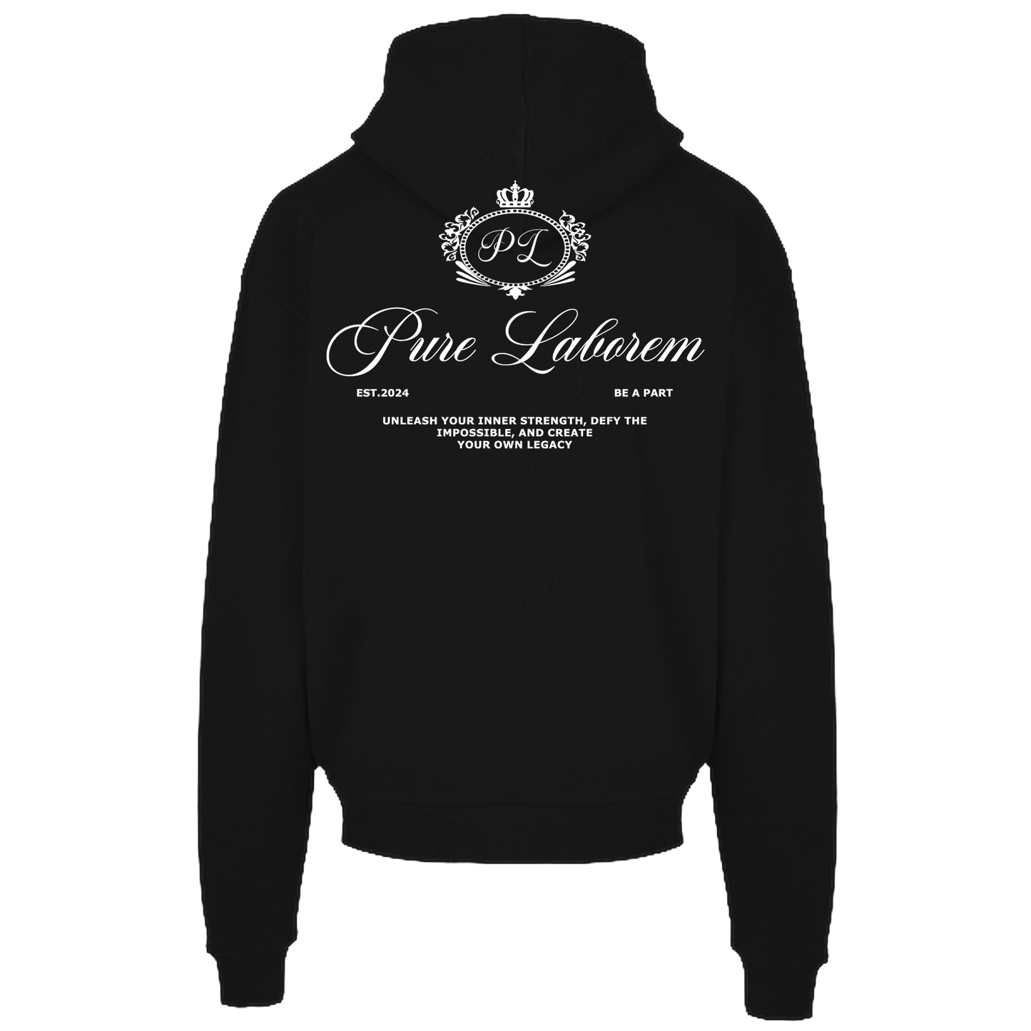 Crown Hoodie - White on Black