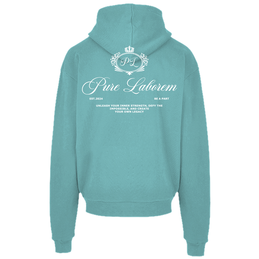 Crown Hoodie - White on Blue