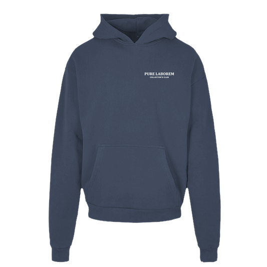 Collector Hoodie - White on Vintage Blue